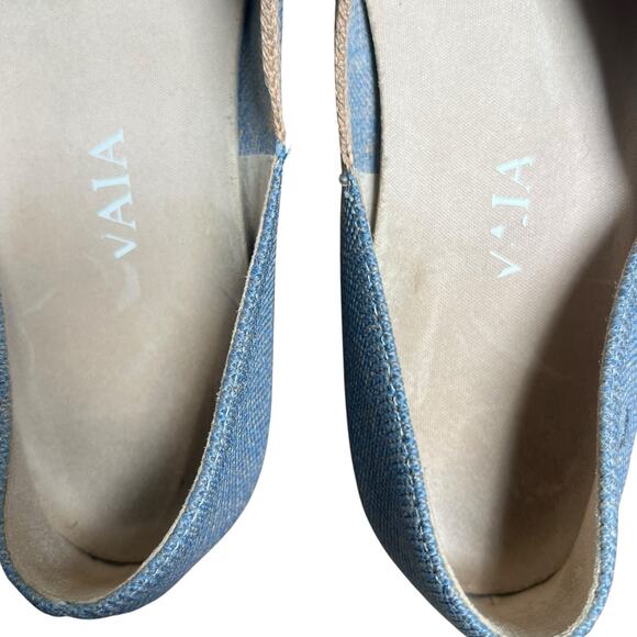 Vivaia Vienna Pointed Toe Knit Ballet Flats Size 37.5 US 7 Light Blue - Picture 7 of 9